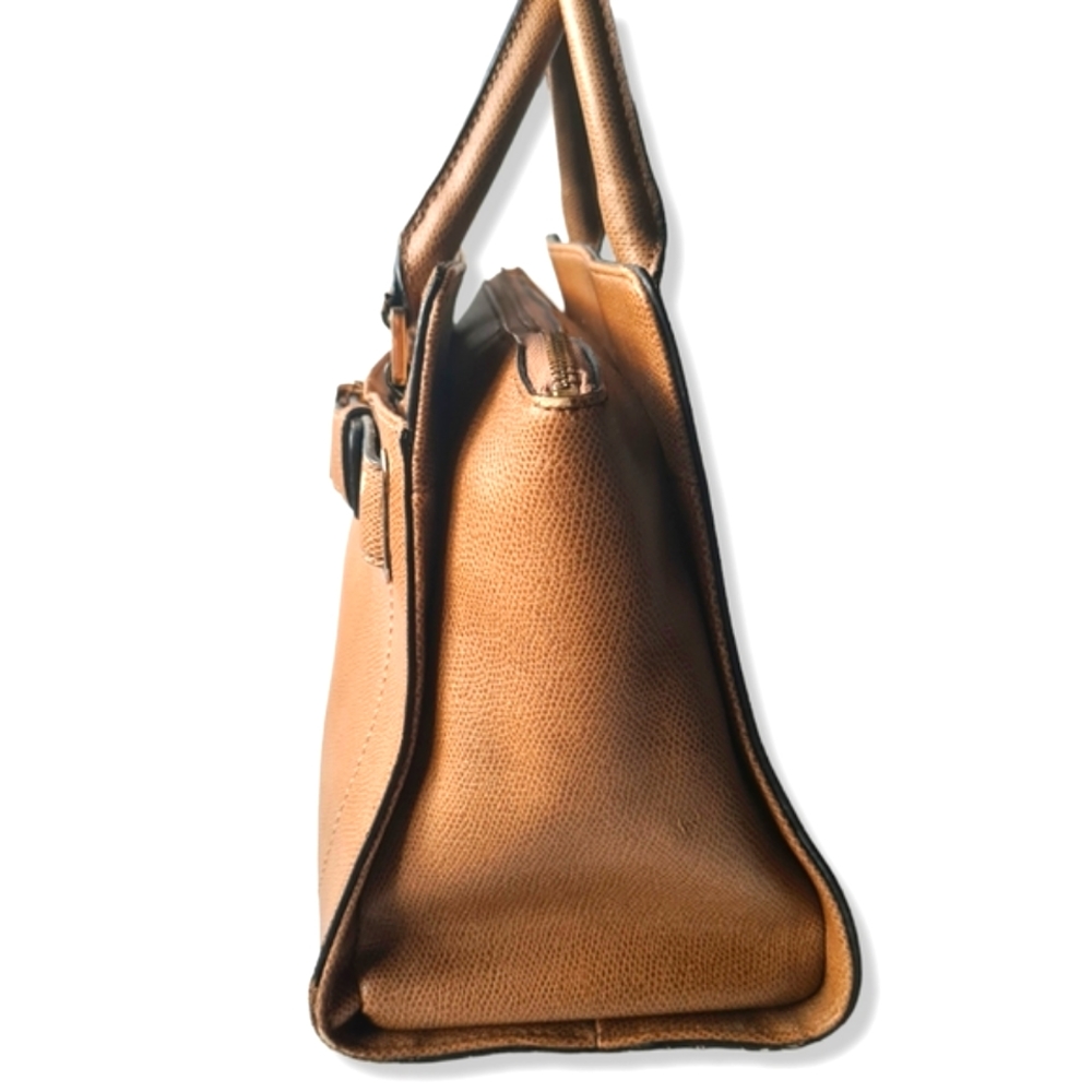 VINTAGE Calvin Klein Tan Two Handle Bag Handbag - Picture 4 of 16